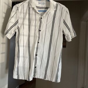 Zara white and black short sleeve